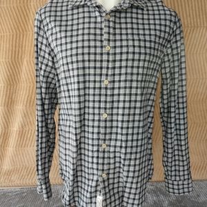 Lucky Brand "Slim Fit" Gingham. Gray, Long Sleeve, Dress Shirt, EUC